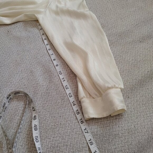 Vintage 80's Cream Blouse Size L - Picture 15 of 15